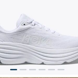 Hoka White Bondi 8 NWOT! Pristine condition